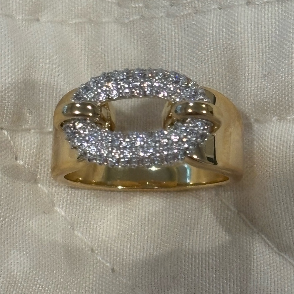 Lisa Robertson Elegant Gold and Silver Women's Ring Bronzo Italy - Picture 4 of 7